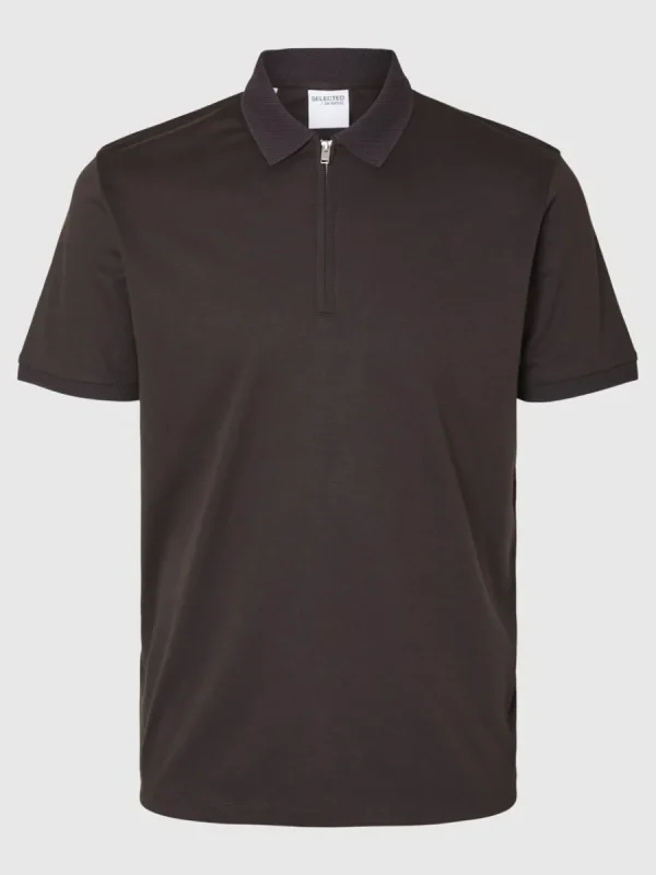 SELECTED ZIPPER PIKÉTRÖJA Brown Best Sale