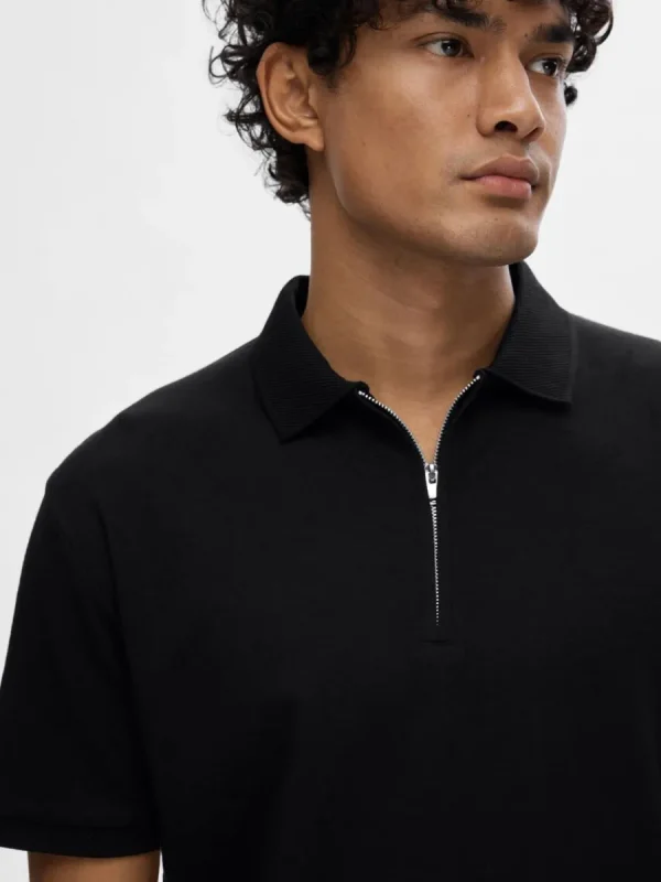 SELECTED ZIPPER PIKÉTRÖJA Black Outlet