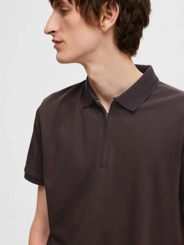 SELECTED ZIPPER PIKÉTRÖJA Brown Best Sale