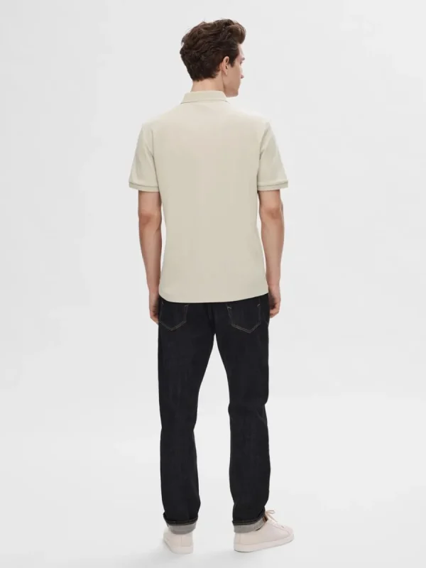SELECTED ZIPPER PIKÉTRÖJA Beige Best